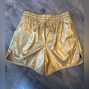 Olivaceous Metallic Gold Athletic Shorts